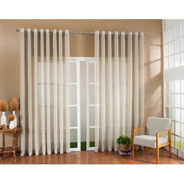 Imagem de Cortina Ge Linho Sem Forro 4,00x2,60 Bege - Sofisticada - Doce Lar Enx