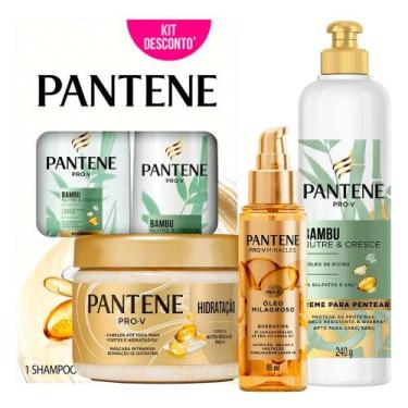 Imagem de Kit Pantene Bambu Shampoo + Condicionador + Creme De Pentear + Máscara