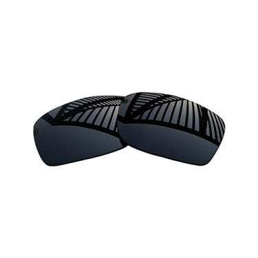 Imagem de MYCOURAG Lentes de reposição polarizadas com proteção UV para óculos de sol Oakley Fives Squared OO9238 – Preto sólido polarizado