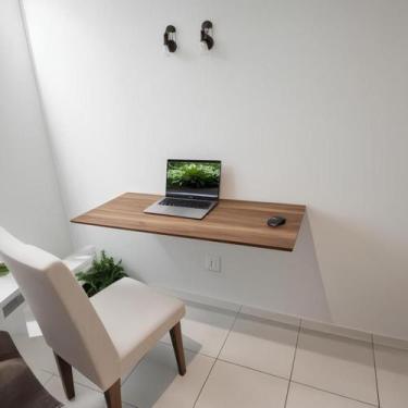 Imagem de Mesa Retrátil Pequena 90x45 Madeira Estilo Amadeirado Cozinha, Escritó