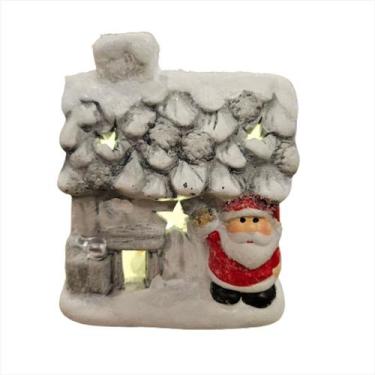 Imagem de Vila Natalina Iluminada Papai Noel Casinha Nevada Cerâmica - Magizi