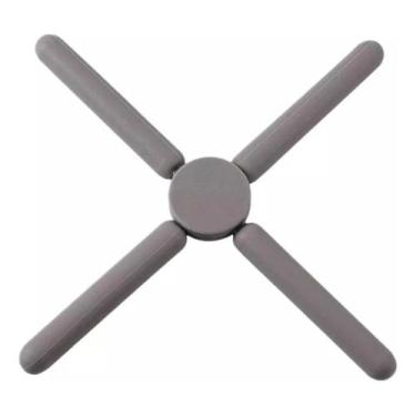 Imagem de Descanso de Panela de Silicone Resistente Dobrável 22cm - WARI, Cinza