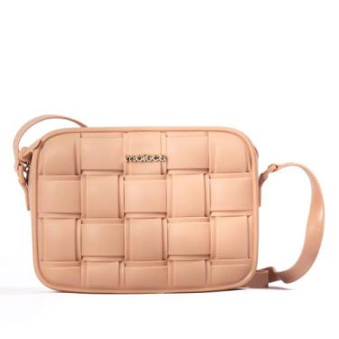 Imagem de Bolsa Feminina Moleca Transversal Trançada Nude, Nude, Único