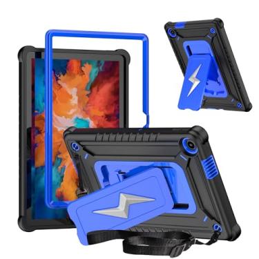 Imagem de elitegadget Capa para Lenovo Tab 10,1 polegadas lançado em 2025 (TB311FU) - Capa protetora híbrida com design Lightning com suporte (preto/azul)