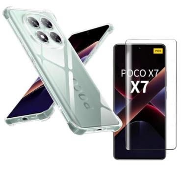 Imagem de Capa Capinha Anti Impacto + Película Premium 9D Cerâmica Compatível Com Xiaomi Poco X7 5G - Hard Glass Store