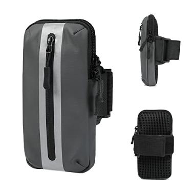 Imagem de Prime Comfort Suporte De Braço Para Celular Corrida, Braçadeiras Iphone Exercícios, Celular, Bolsa Caminhada (Cinza)