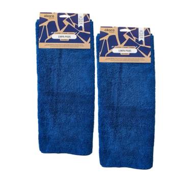 Imagem de Pano De Chão Limpa Piso Área Interna Limpeza Superior Super Absorvente ÁKORA BRASIL 80X60 CM (2, AZUL)