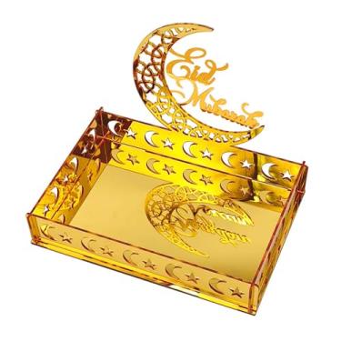 Imagem de Bandeja de servir Ramadã, organizador de lanche do Ramadã em forma de estrela da lua para lanches, doces e frutas