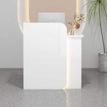 Imagem de Recepção Com Contador, Balcão De Checkout, Balcão De Varejo Moderno Com Gavetas, Frente Do Caixa, Balcão De Recepção De Salão De Beleza Para Loja Hotel, Para, Multi-colored, 60x40x100cm