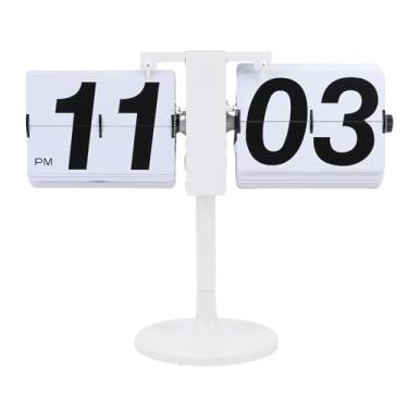 Imagem de Pssopp Relógio Retro Relógio Relógio de Relógio Mecânico Relógio de Mesa de Fliper (WHITE)