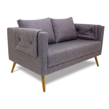 Imagem de Namoradeira 2 Lugares Paris D07 2 Lugares Linho Mescla Marrom - D`Rossi