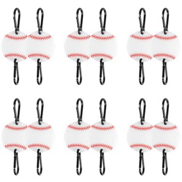 Imagem de 12 Conjuntos de Ganchos para Bolsa de Softbol Cerca, Gancho Beisebol Metal com Placas Acrílicas DIY Organizador Esportes para Bolsas Taco Garrafas Presentes Jogadores (Branco)