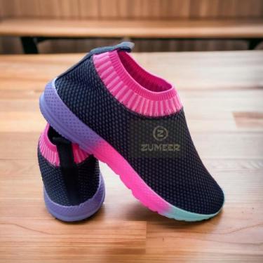 Imagem de Tênis Infantil Escolar Menina Sem Cadarço - Zumeer, Grafite, Die, 31