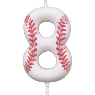 Imagem de Velas de aniversário (beisebol, número 8)