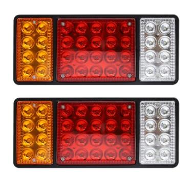 Imagem de Ygmylandbb Luzes traseiras de caminhão 24v, luzes traseiras de reboque de LED, luz traseira de caminhão, 36 luzes de LED para freio de seta de parada luz traseira reversa serve para qualquer