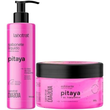 Imagem de Kit Sabonete Liquido + Esfoliante Corpo E Rosto Labotrat Dia A Dia Cheiro De Fruta Pitaya 300g