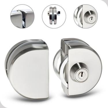 Imagem de Fechadura Para Porta Janela de Vidro Correr Pressão VV 059 PK Inox Esc