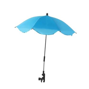 Imagem de simhoa Guarda- para carrinho de bebê com prendedor, guarda-chuva leve dobrável, sombra para carrinho de bebê, guarda-chuva para cadeira de praia, para, Azul
