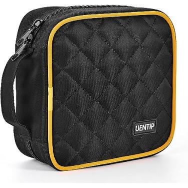 Imagem de UENTIP Capa para CD, capacidade de 48 de nylon para CD/DVD CD para carro, suporte de CD, bolsa de armazenamento de CD com zíper portátil para carro, viagem em casa