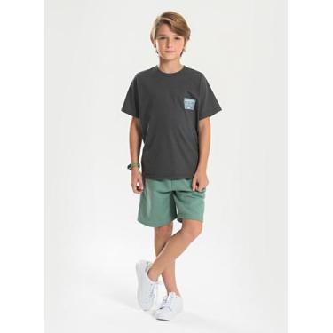 Imagem de Conjunto Verão Menino Cinza Camiseta e Bermuda Com Cadarço Estilo Urba