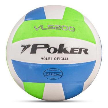 Imagem de Bola De Vôlei Semi Profissional Vls 200 Original Poker (Vôlei Semi Profissional, Branco/Verde)