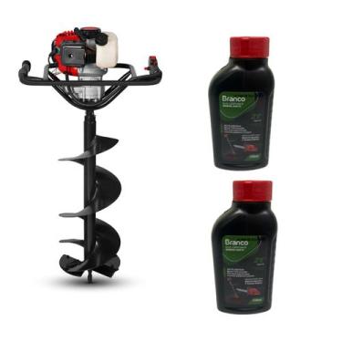 Imagem de Perfurador De Solo Gasolina Branco Bps52 + Broca De 10cm + 2 Oleo 2 Te