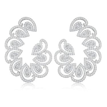 Imagem de Brincos grandes redondos de cristal de ouro para mulheres de prata esterlina hipoalergênicos grandes zircônia cúbica strass brincos de argola joias para esposa, mãe e ela, Large, Cobre, Zircônia