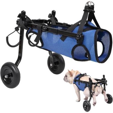 Imagem de Cadeira de rodas para cães pequenos para pernas traseiras, cadeiras de rodas ajustáveis para cães – auxilia na mobilidade para animais de estimação com deficiência, suporte de perna e quadril para cães