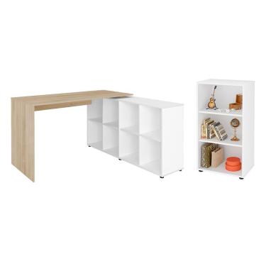 Imagem de Jogo Estante E Escrivaninha Neuss Carvalho Branco