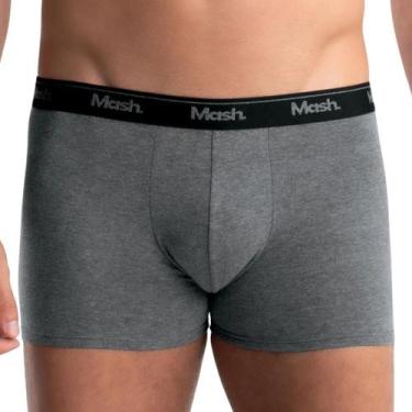 Imagem de Cueca Mash 170.26 Boxer Malha Dupla Frontal Algodão, Cinza mescla escu
