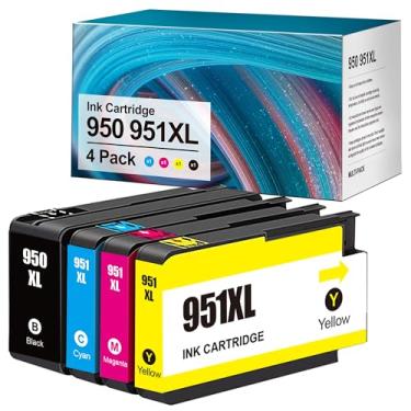 Imagem de Pacote combo 950XL 951XL compatível com cartuchos de tinta HP 950 951 de alto rendimento, pacote combo funciona com HP OfficeJet Pro 8600 8610 8620 8100 8630 8660 8640 8615 76DW 251DW (pacote com 5)