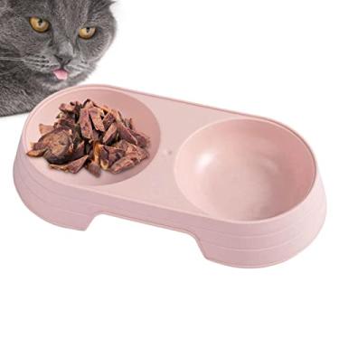 Imagem de Rrlihjgu Tigelas para comida de cachorro - Tigela dupla elevada para gato Macaron | Conjunto de tigelas para comida e água para filhotes, tigelas para animais de estimação para alimentar cães