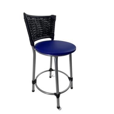 Imagem de Kit banqueta baixa junco cozinha gourmet bancada americana - FortMix, 