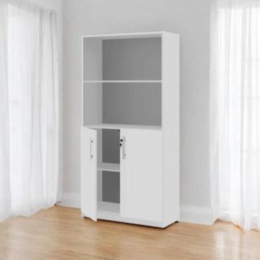 Imagem de Armário Estante com Prateleiras Light Branco - Pleno Móveis
