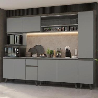 Imagem de Armário de Cozinha Completa 280 cm Cinza Nice Madesa 03, Cinza