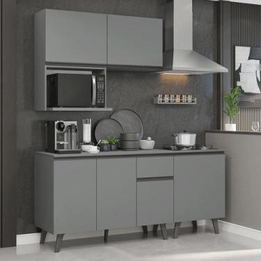 Imagem de Armário de Cozinha Compacta 180 cm Cinza Nice Madesa 02, Cinza