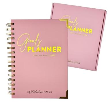 Imagem de Planejador de objetivos sem data, organizador diário e semanal e planejador de produtividade com planilhas de definição de metas, diário de listas de tarefas, páginas de anotações e ideias, tamanho A5