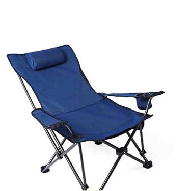Imagem de Cadeira de acampamento portátil ao ar livre, cadeira de acampamento dobrável, cadeira dobrável portátil com suporte de copo para descanso de braço e bolsa de transporte e armazenamento (fácil de