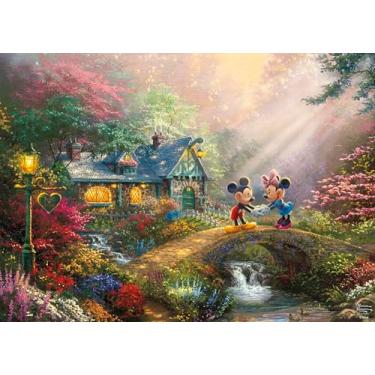 Imagem de Ceaco - Thomas Kinkade - Disney - Mickey & Minnie Sweetheart Bridge - Quebra-cabeça de 1000 peças