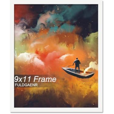 Imagem de FULDGAENR Porta-retrato 23 x 28 cm, molduras brancas para certificado de pôster fotográfico de 23 x 28 cm, moldura de parede/mesa de alta transparência com visor vertical horizontal (branco | 23 x 28