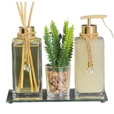 Imagem de Kit Banheiro Completo com Sabonete Líquido e Essência | Presente para Casamento, Noivado, Mudança | Kit Luxo para Lavabo (Lavanda)