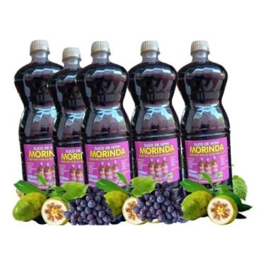 Imagem de Suco Orgânico Natural Noni Fruta Alto Padrão 1.350ml Kit 05 Unidades -
