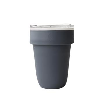 Imagem de SWANZ Caneca de viagem de cerâmica para café e chá com tampa e manga Tritan, copo reutilizável para viagem, à prova de vazamento, sem derramamento, seguro para micro-ondas e lava-louças, portátil