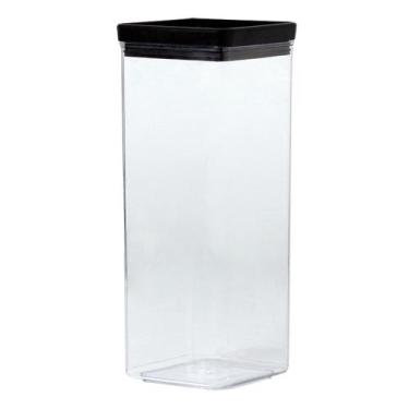 Imagem de Pote Hermético Acrílico Quadrado Lumini Empilhável 2200ml C/ Tampa P/ 