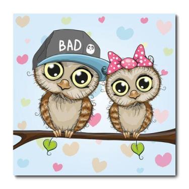 Imagem de Placa Decorativa - Corujas - Infantil - 1490plmk - Allodi