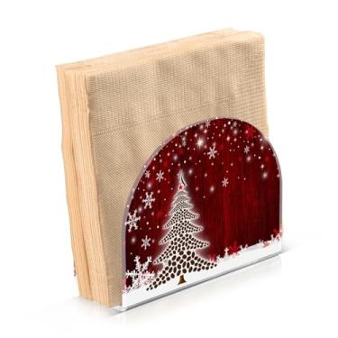 Imagem de Suporte de guardanapo Árvore de Natal Suportes de guardanapo de acrílico cristalino, suporte de guardanapo de papel, dispensador de mesa de jantar para cozinha, restaurante, decoração de casa,