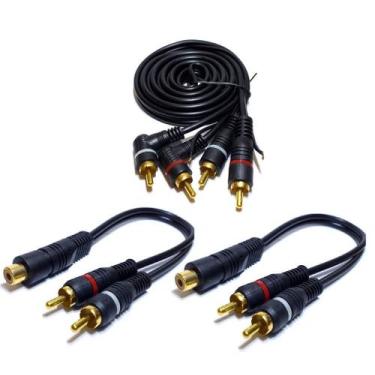 Imagem de Cabo RCA 1,5 Metros mais 2 Y 2M1F para Crossover Processador - NTV