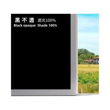 Imagem de Película De Vidro Autoadesiva Opaca Preta Com Proteção UV E Blackout T