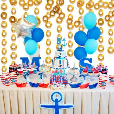 Imagem de Decorações de festa Suncalla Gold Rings Guirlands de 14 m de comprimen