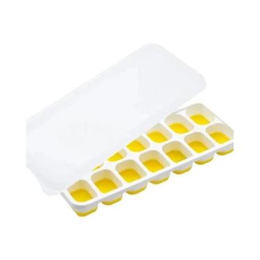 Imagem de Forma De Gelo De Silicone Com 14 Cubos E Tampa, Moldes Quadrados De Fá
